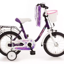 14 Zoll Kinderfahrrad - Lila/Weiß