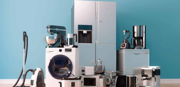 3d render of home appliances collection set